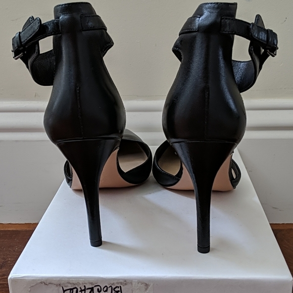 Via Spiga size 8 1/2 blk leather ankle strap hee - Picture 5 of 7
